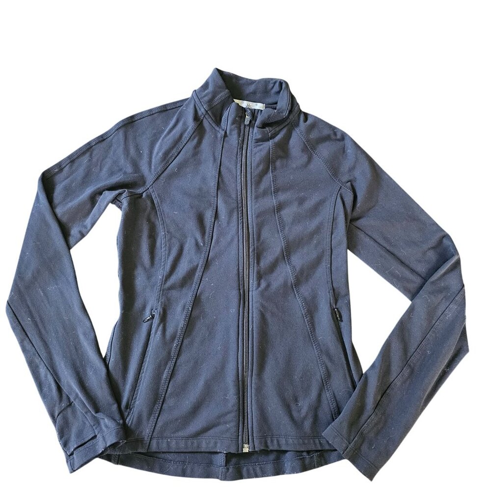 Athleta Women's Black Zip up Workout Top Jacket hooded size XS